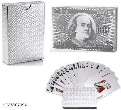 Silver Foil Poker Playing Cards