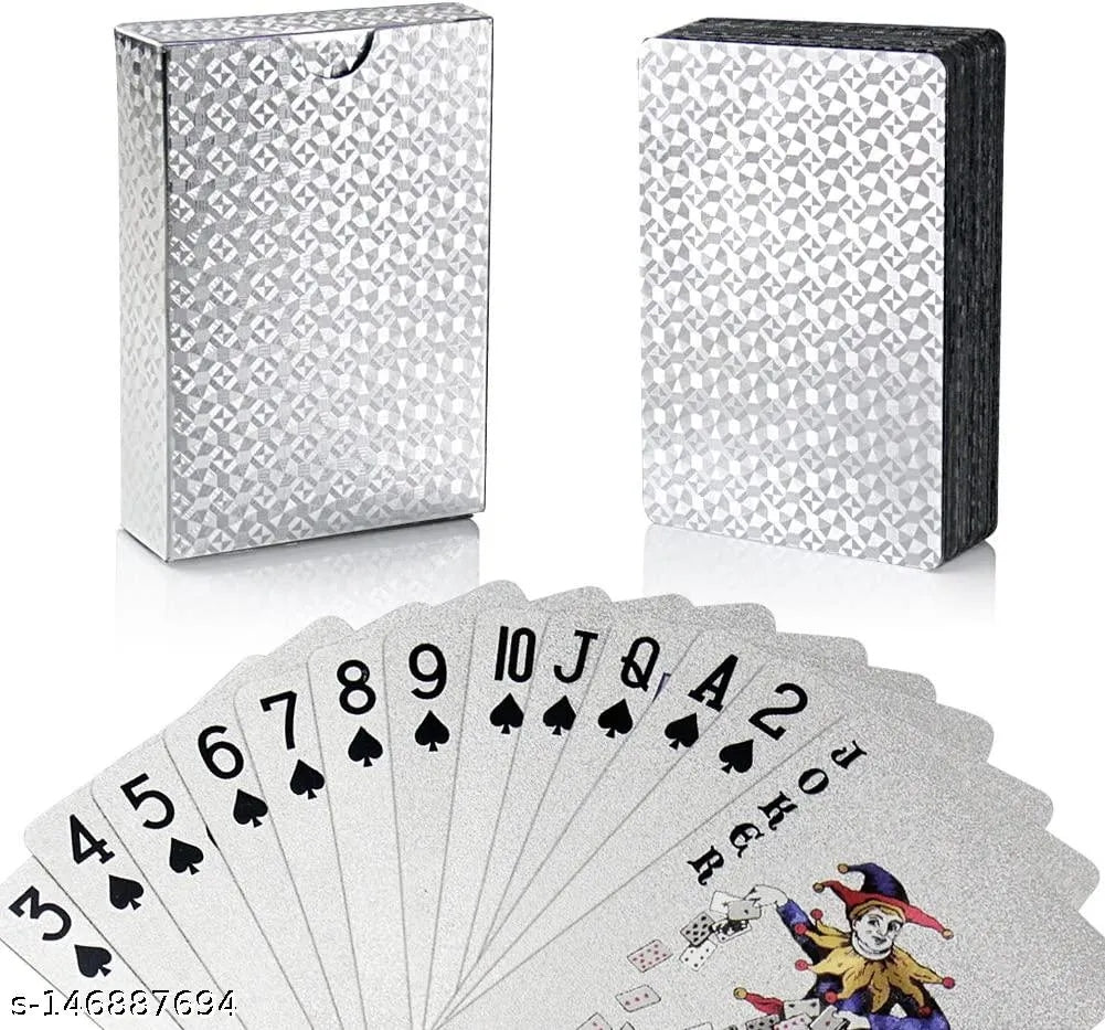 Silver Foil Poker Playing Cards