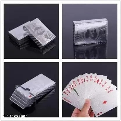 Silver Foil Poker Playing Cards